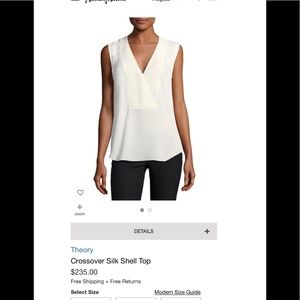 Theory crossover silk shell top
